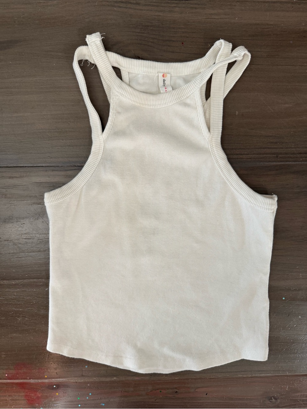 Anthropologie Daily Practice Ribbed Double Strap Tank White Women’s S Fall